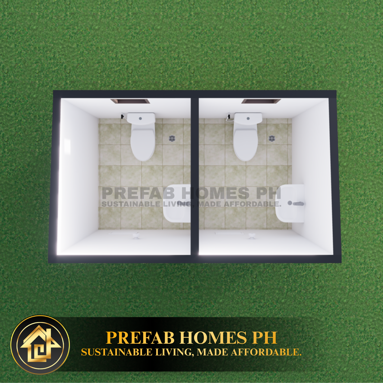Prefab Two-Stall Toilet (Drywall) - Image 3
