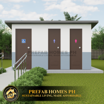 Prefab Three-Stall Toilet (Drywall)