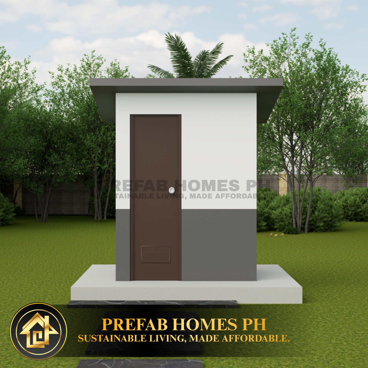 Prefab One-Stall Toilet (Drywall)
